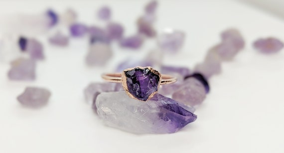 Raw 2024 amethyst rings