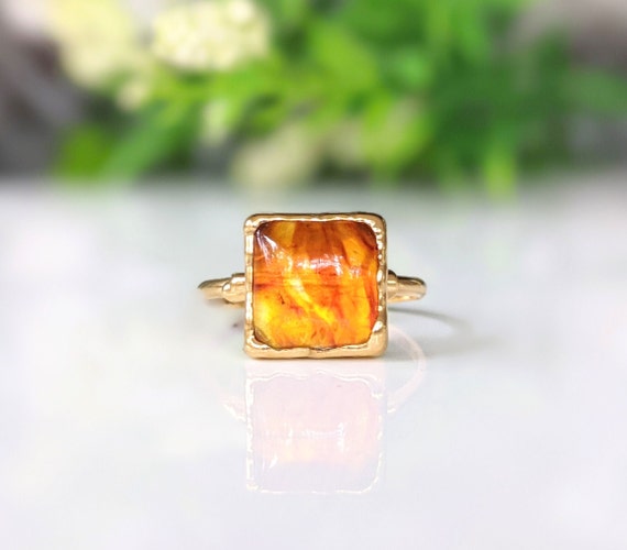Baltic Amber Square Ring Baltic Amber Square Ring