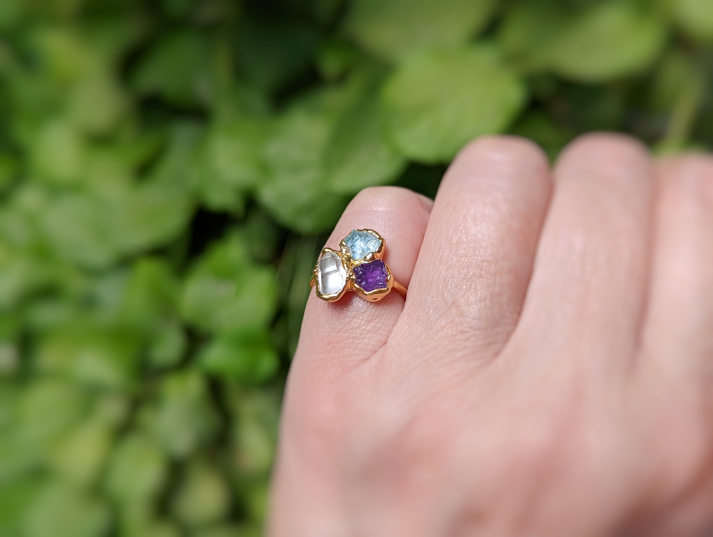 Mothers ring Custom family Birthstone ring 3-stone ring - Etsy 日本