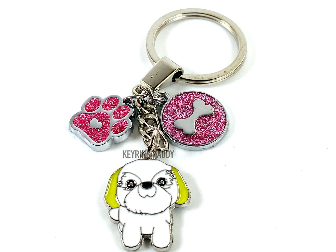 Small Dog Charm Keyring Dog Puppy Keyring Poodle Cross Keyring Etsy UK