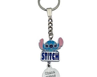 Stitch Keyring Stitch Charm Keychain Ohana Key Ring Cute Enamel Stitch Charm Keyring Bag Charm Stocking Filler Gift Stitch Fan Purse Charm