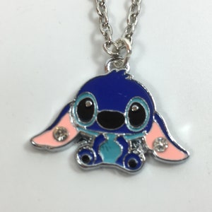 Lilo and Stitch Inspired Stitch Necklace in Gift Bag Stitch Costume Jewellery Metal and Enamel Charm Pendant Necklace