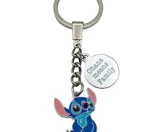 Stitch Keyring Ohana Means Family Charm Keyring Stocking Filler Gift