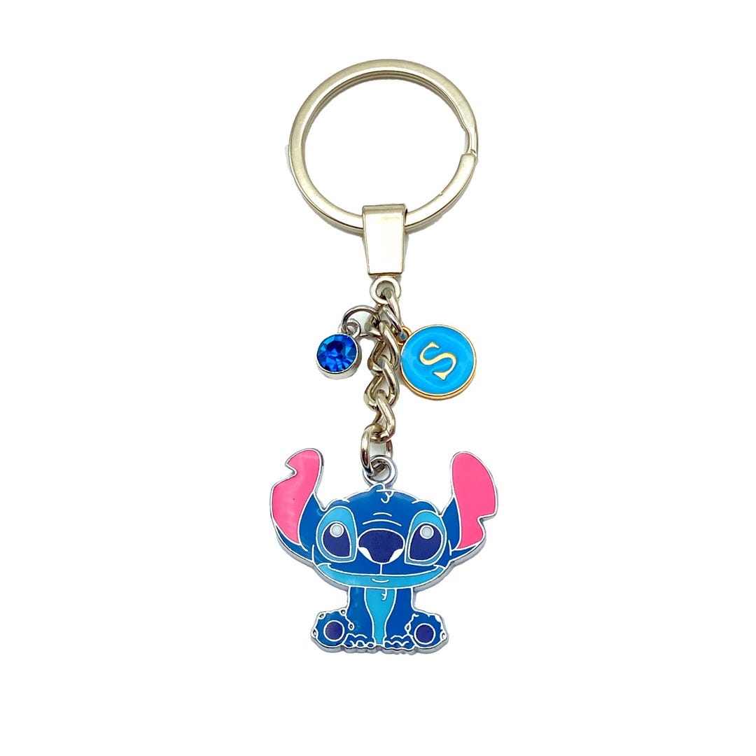 Stitch R Initial Stitch Personalised Keyring Lilo Stitch Initial Charm Keychain Girls ...