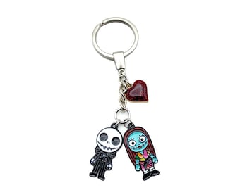 The Nightmare Before Christmas Jack Skellington and Sally Keyring Keychain