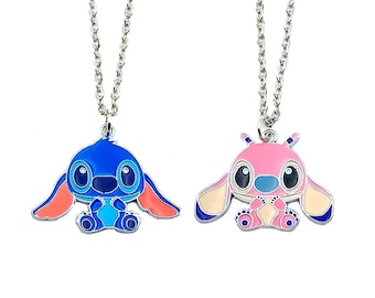 Stitch And Angel Charm Necklaces Set of2 Costume Jewellery Girls Necklace
