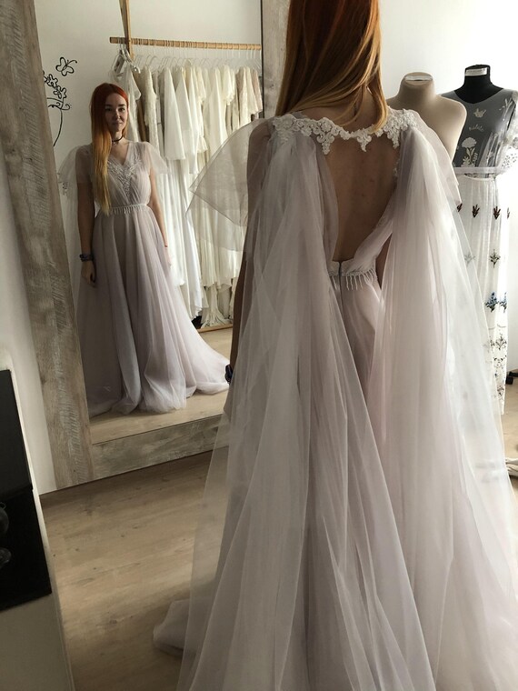 pastel purple wedding dress