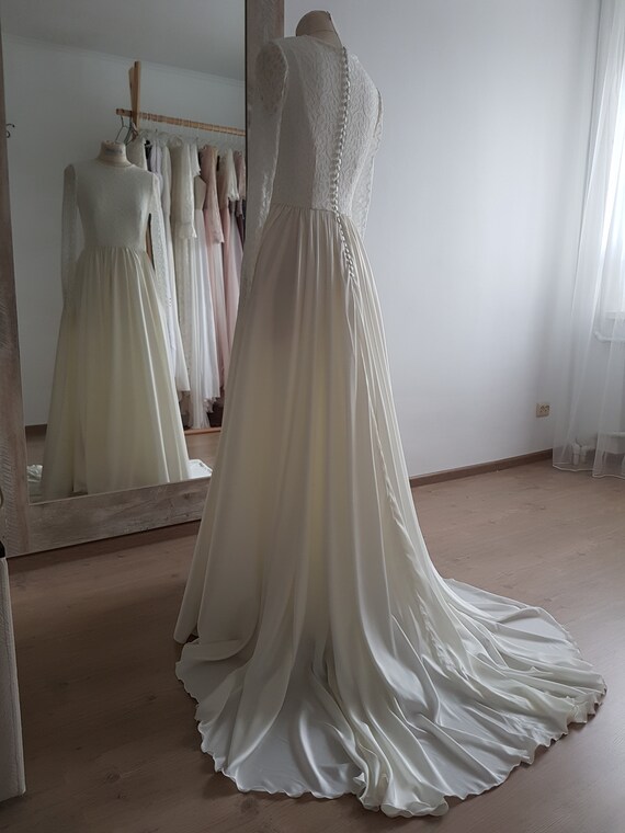 Sencillo vestido de novia contemporáneo modesto hecho con - Etsy España Sencillo vestido de novia contemporáneo modesto hecho con - Etsy España