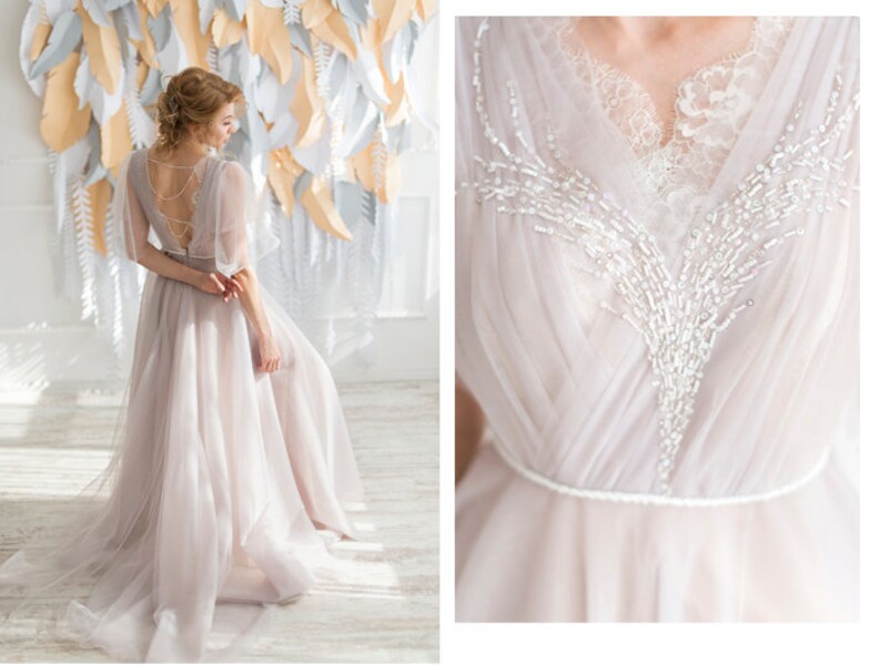 pastel purple wedding dress