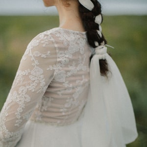 Vintage lace wedding dress, bohemian lace wedding dress, victorian bridal gown image 5