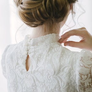 Victorian wedding dress, lace vintage wedding dress, contemporary modest wedding dress