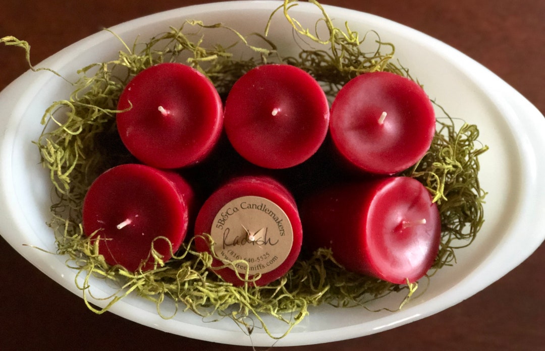 Radish Votive Candle 1518 Hour Burn Incredible Scent Throw Etsy
