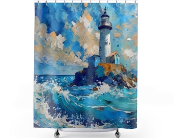 Impressionist Lighthouse 2 Shower Curtains