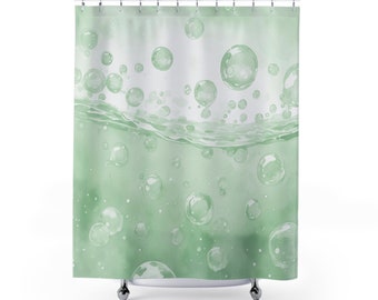 Green Bubbles! Shower Curtains