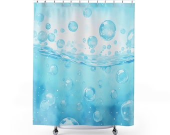 Aqua Bubbles Shower Curtains