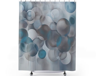 Abstrakte ovale (blaue) Duschvorhänge