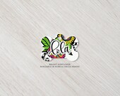 Illustrated SUNFLOWER Design Hand Lettered Printed Dog Tags - Pet ID Tag, Custom Dog Tag, Pet Identification, Pet Tag