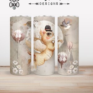 Beautifully Illustrated Whimsical Circus 20 oz Skinny Tumbler with Straw and Lid