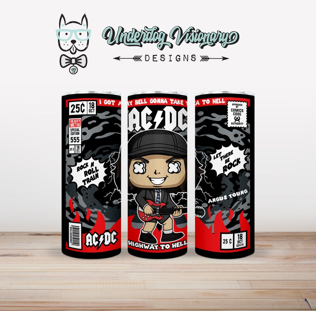 ACDC Angus Young Inspired Custom 20 Oz Stainless Steel Tumbler With a ...