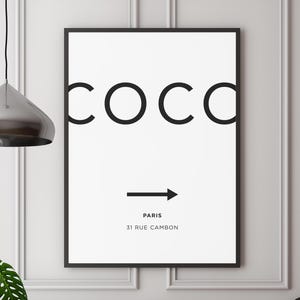 Coco Paris digital print by Lustprint - Digital artwork, instant download, poster download, fashion poster, Coco Paris digital wall art