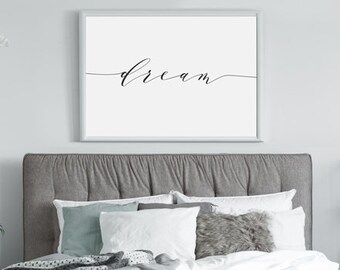 Dream digital print by Lustprint - Instant download, dream poster, dream print, script font, calligraphy, minimalist bedroom print poster