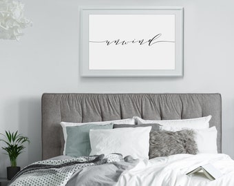 Unwind digital print by Lustprint - instant download, relaxation poster, unwind spa print, script font, bedroom bathroom relax unwind poster