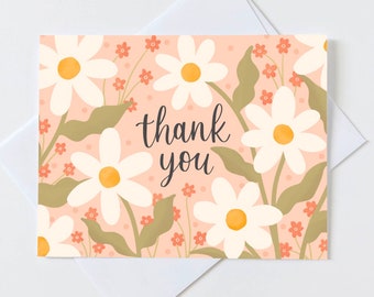 Floral Thank You Cards Set of 8 Watercolor Flowers Thank You - Etsy