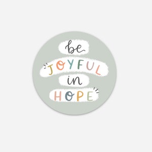 ビニールステッカー - 希望にあふれた喜び | 聖書ステッカー、ラップトップステッカー、車用デカール、手書き、耐候性、キリスト教ステッカー、聖書の一節、喜び