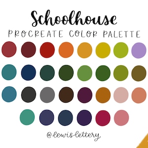 Schoolhouse - PALETA DE COLORES PROCREATE / muestras de color, letras para iPad, ilustración, herramienta Procreate, arte digital
