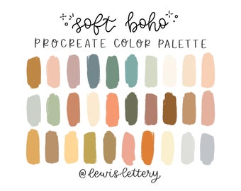 Soft Boho - PROCREATE COLOR PALETTE | color swatches, iPad lettering, illustration, procreate tool, digital art