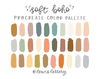 Soft Boho - PROCREATE COLOR PALETTE | color swatches, iPad lettering, illustration, procreate tool, digital art