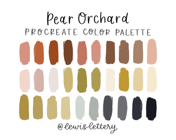 Pear Orchard Procreate Color Palette color swatches | Etsy