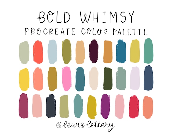 Bold Whimsy Procreate Color Palette Ipad Tool Color Etsy