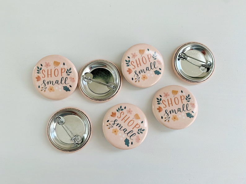 Shop Small Button Pin Back Button 1.25in x 1.25in image 0