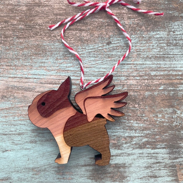 Zeder Boston Terrier Engel Ornament, Hund Gedenkdekor