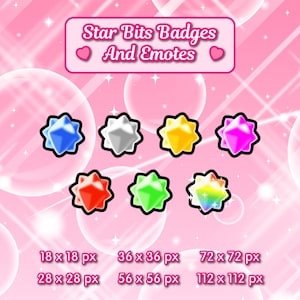 Star Bits Sub Badges und Emotes | Für Twitch Streams und Discord Server