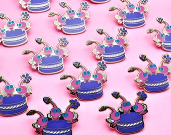 Winged Plant Buddies Carrying Macaron Gold Plated Hard Enamel Pin: For ita bags, backpacks, purses, shirts, lanyards, pin displays
