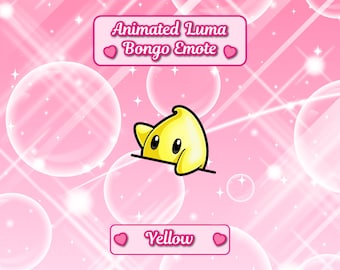 Geanimeerde gele mollige ster bongo-emote | Voor Twitch-streams en Discord-servers