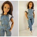 Barbie clothes - Barbie Jeans - Denim overalls for curvy Barbie doll