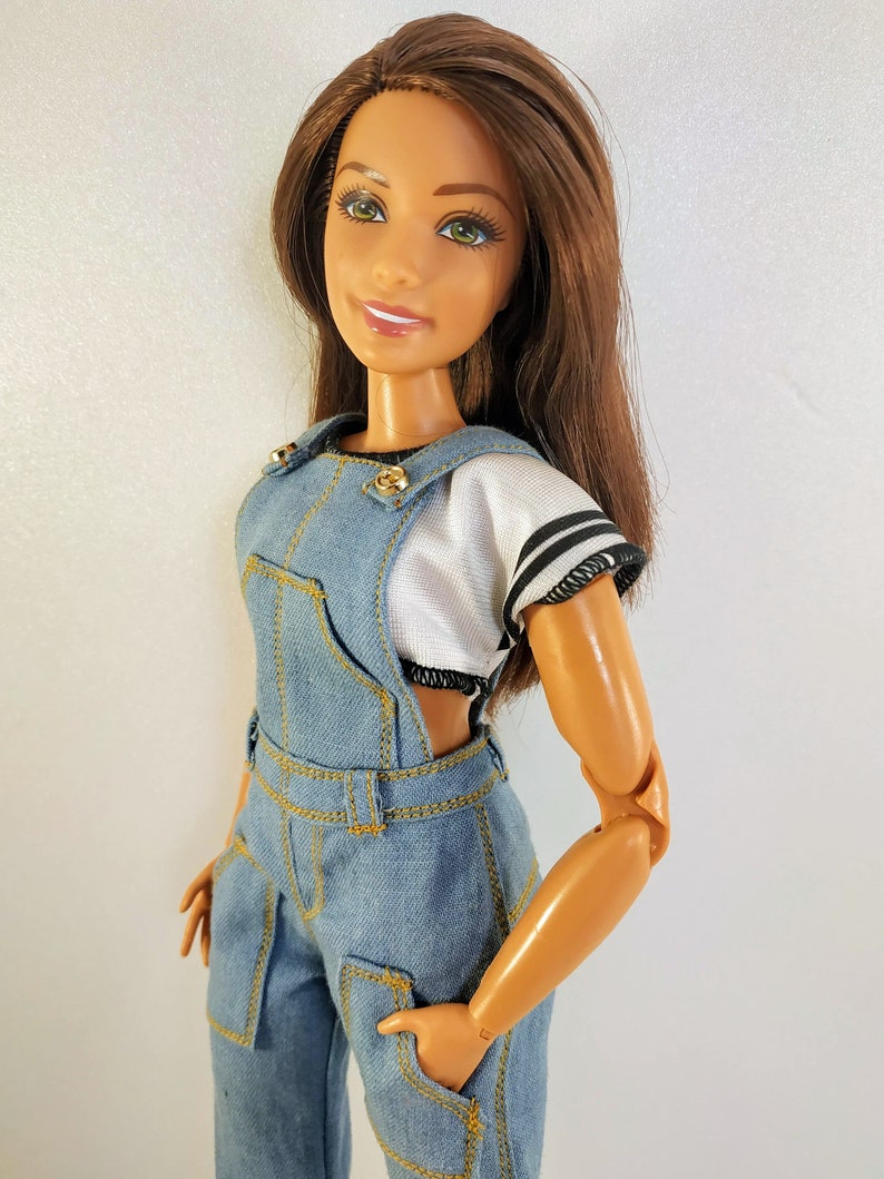 Barbie clothes  Barbie Jeans  Denim overalls for curvy image 4