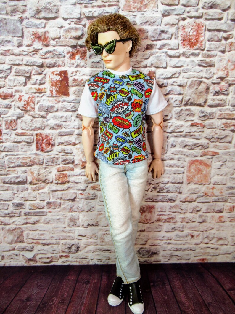 Ken doll clothes Ken clothes Multicolored Tshirts and Etsy
