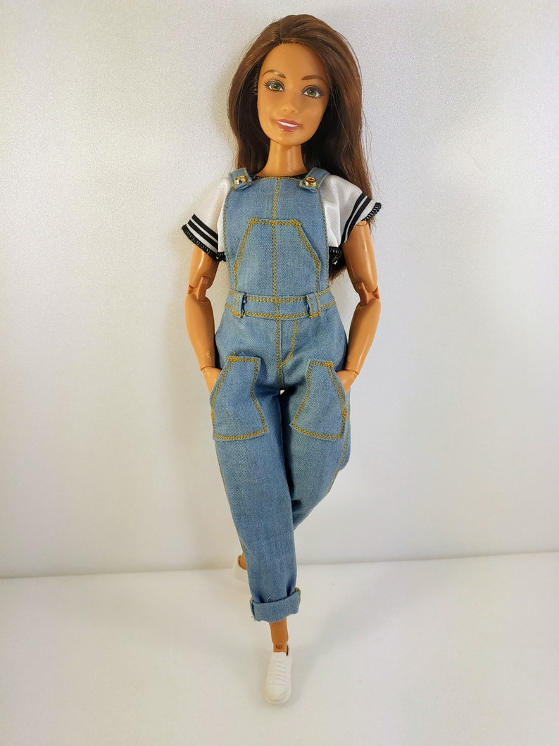 Barbie clothes  Barbie Jeans  Denim overalls for curvy image 5