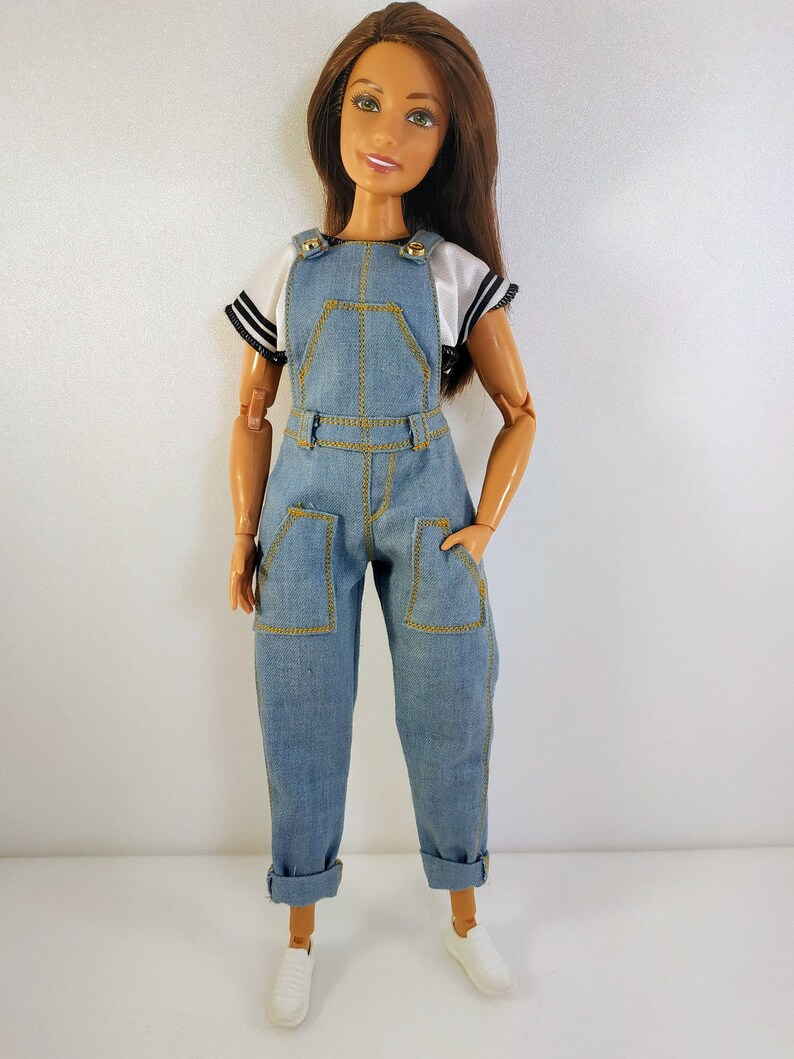 Barbie clothes  Barbie Jeans  Denim overalls for curvy image 1