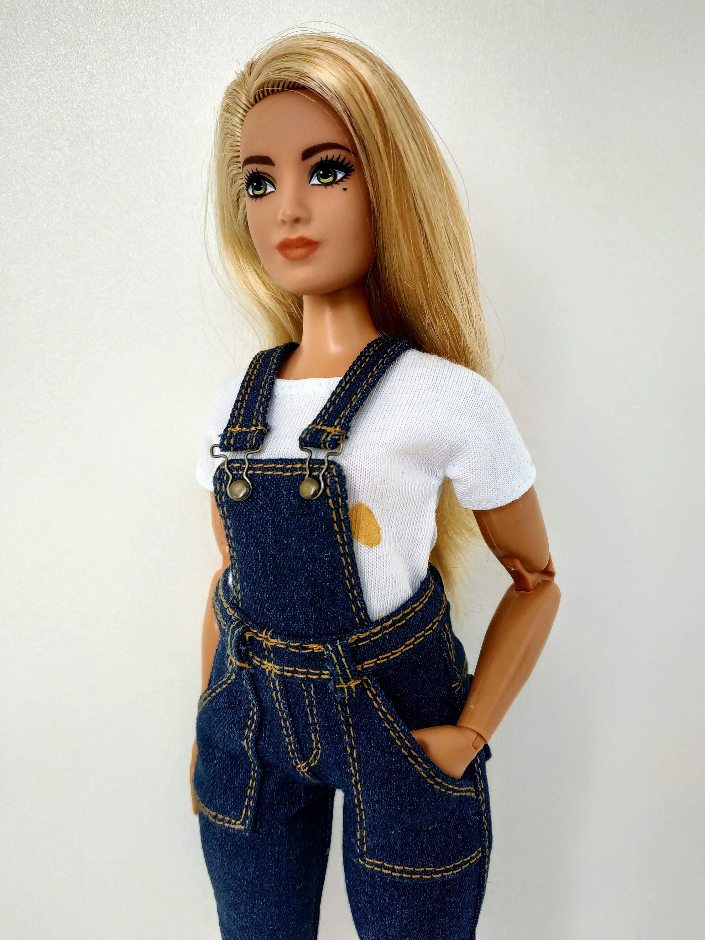 Barbie clothes Barbie Jeans Denim overalls for curvy Etsy