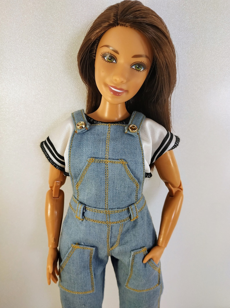 Barbie Clothes Barbie Jeans Denim Overalls for Curvy Etsy