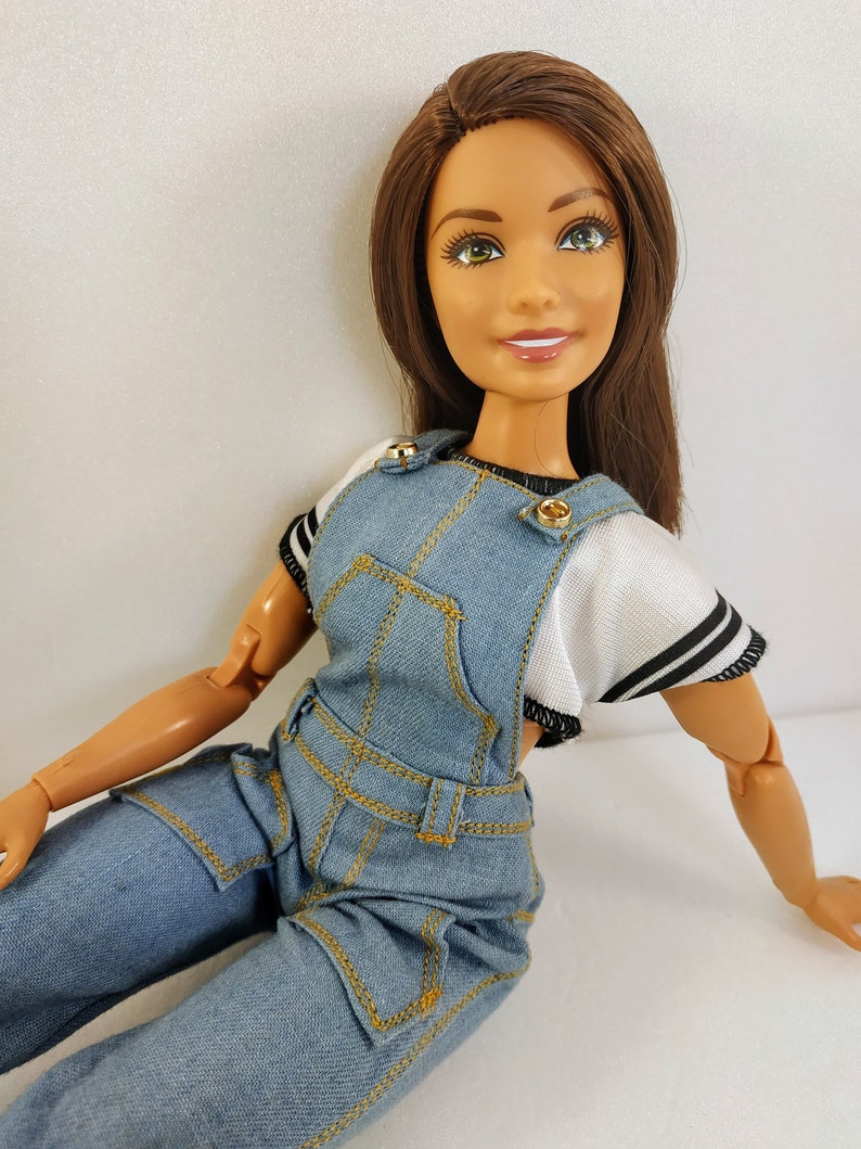 Barbie clothes  Barbie Jeans  Denim overalls for curvy image 9