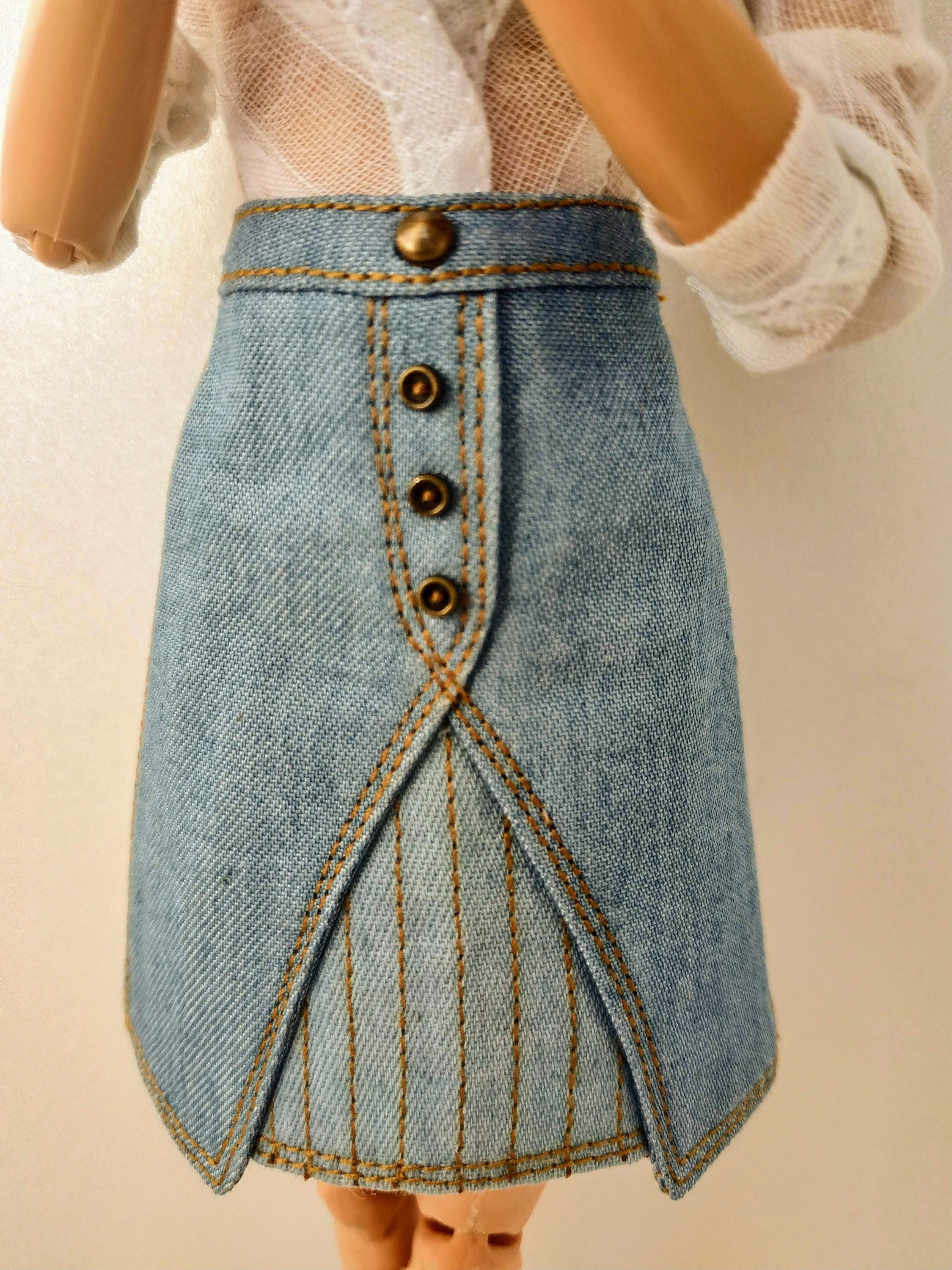 Doll clothes Barbie clothes Barbie Jeans Denim skirt for Etsy