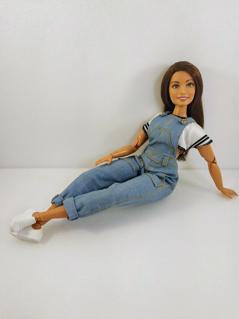 Barbie clothes  Barbie Jeans  Denim overalls for curvy image 8