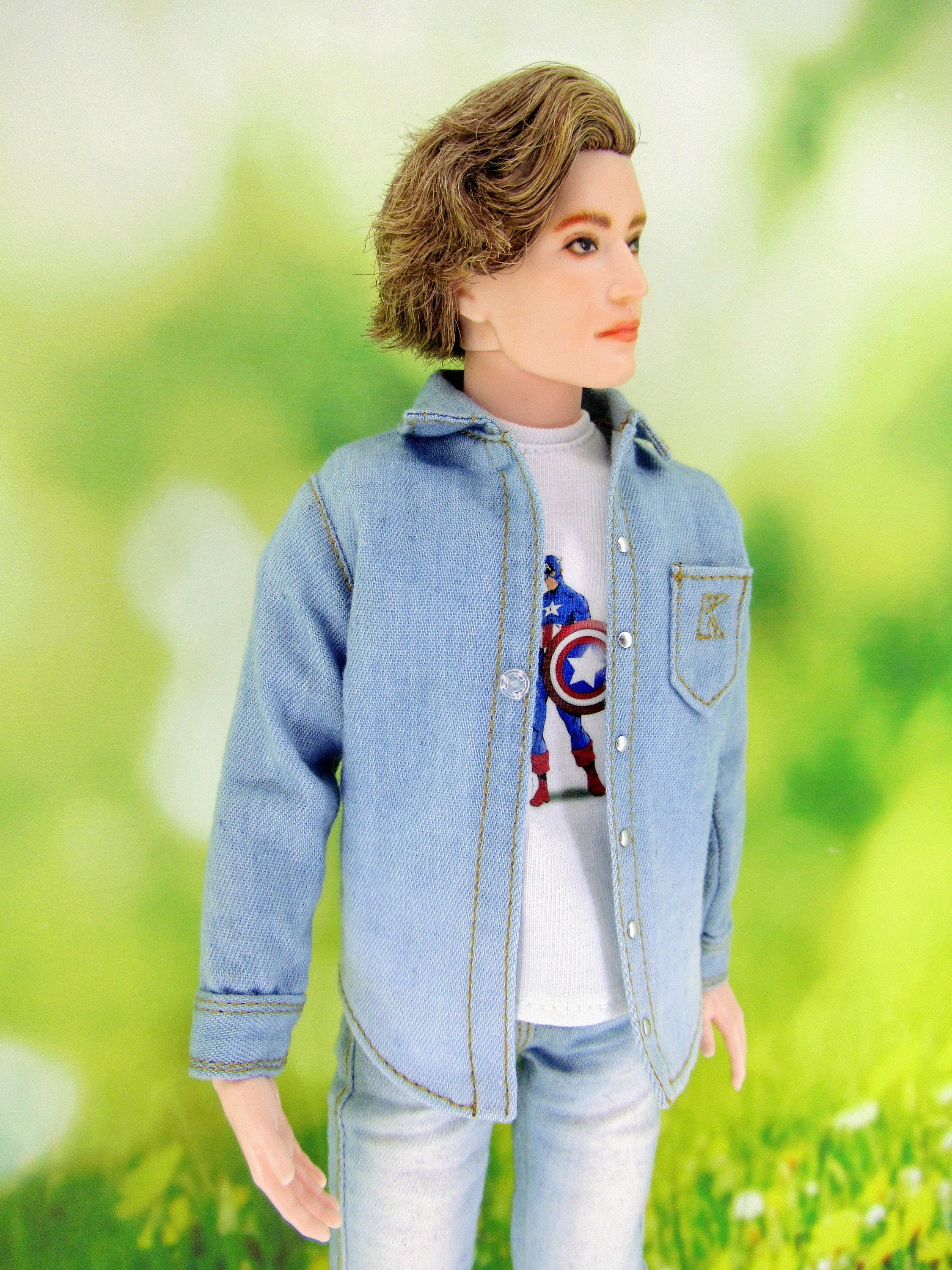 Ken doll clothes Ken clothes Ken Shirt Blue denim shirt Etsy