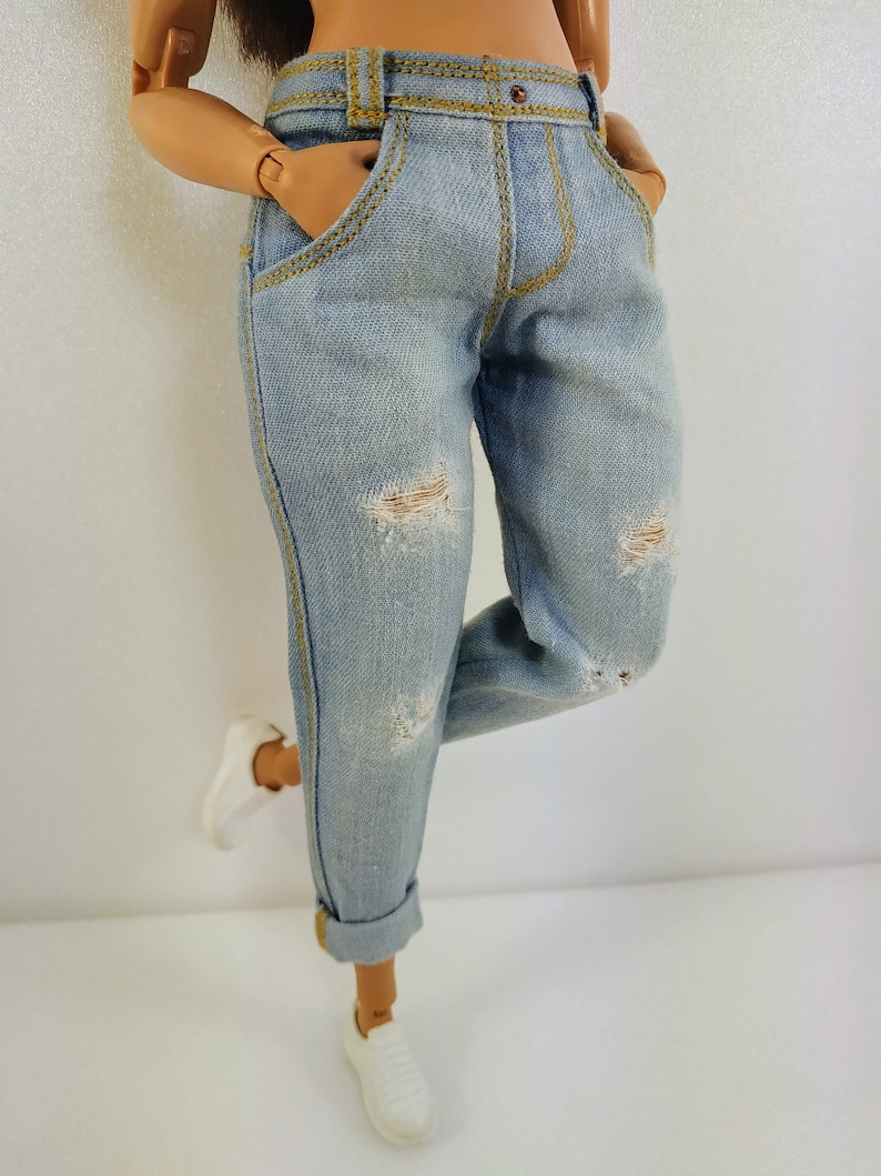 Barbie clothes Barbie Jeans Denim pants for Barbie doll curvy | Etsy